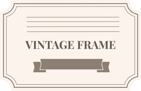 Vintage frame featuring a ribbon and elegant lines, enhancing certificates, invitations, and formal documents with timeless charm and sophisticationのイラスト素材