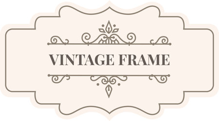 Vintage frame with elegant ornaments, creating a sophisticated and retro design, perfect for adding a touch of classic style to invitations, labels, or any projectのイラスト素材