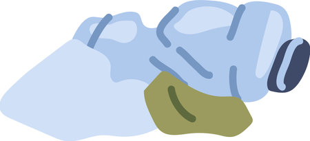 Plastic bottle polluting the environment, highlighting the urgent issues of environmental damage, the critical need for recycling, and effective waste management practicesのイラスト素材