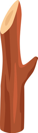 Redwood lumber with visible growth rings and a sawn top surface represents sustainable forestry and the use of renewable resources in construction and woodworkingのイラスト素材