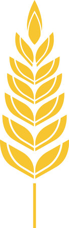 Stylized illustration of a wheat stalk, symbolizing growth, abundance, and the agricultural industry, perfect for representing concepts related to farming, food production, and the harvest seasonのイラスト素材