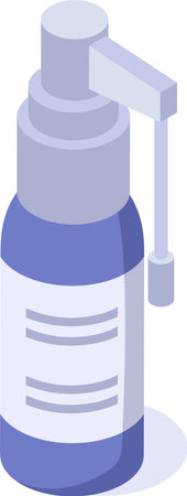 Isometric nasal spray bottle for relieving nasal congestion, providing quick relief from allergies or colds, promoting easier breathing and improved comfortのイラスト素材