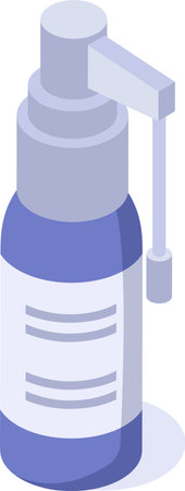 Nasal spray bottle designed for alleviating allergies, colds, and sinus infections, offering effective relief from congestion while promoting easier breathing and overall comfortのイラスト素材