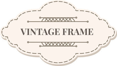 Vintage frame with elegant lines and dotted border creating a classic design for text, invitations, or decorative purposes, adding a touch of timeless styleのイラスト素材