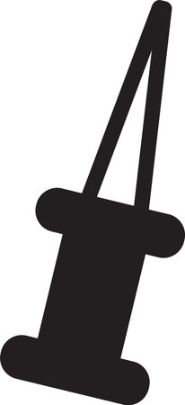 Simple black push pin silhouette with sharp needle pointing up, isolated vector illustration on white background, ideal for office and stationery related designsのイラスト素材
