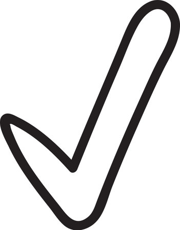 Simple, hand drawn check mark symbolizing agreement, acceptance, and positive outcome, ideal for conveying a sense of completion or validationのイラスト素材