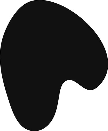 Simple minimal modern black and white abstract graphic design featuring a rounded free flowing organic blob shape, ideal for backgrounds, wallpapers, and social media postsのイラスト素材