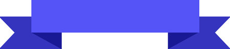 Horizontal blue ribbon banner with folded ends waving in the wind, isolated on a white background, perfect for adding a touch of elegance and celebration to any designのイラスト素材
