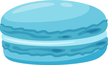 Light blue macaron featuring a creamy filling, highlighting its delightful texture, isolated against a white background. Perfect for bakery and pastry themed projectsのイラスト素材