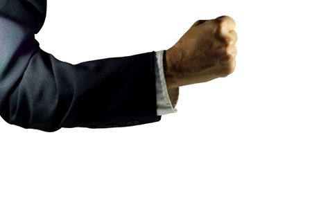 wanted to punch the table ou the boss ?の写真素材