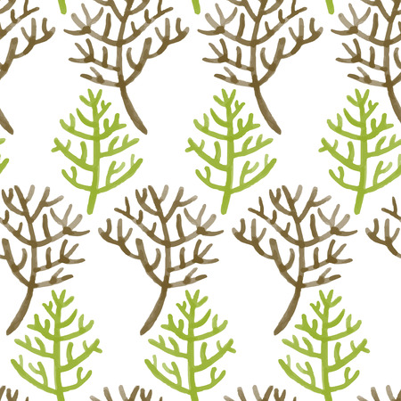 watercolor seamless pattern with branchesのイラスト素材
