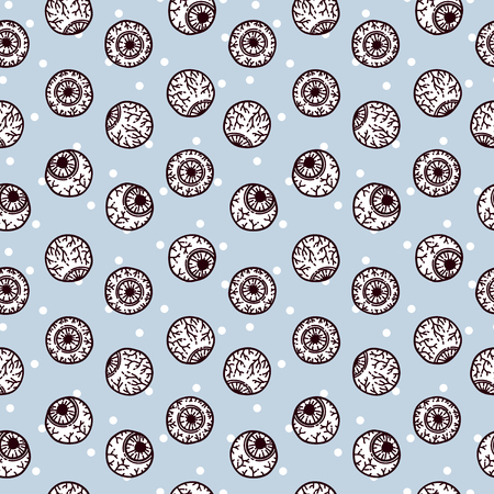 Seamless pattern in the style of psychedelic eyes. Pattern for fashion with eyes. Modern design for the fabric. The template for the cover fabric.のイラスト素材