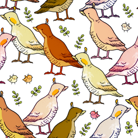 Seamless pattern with a bird. Farm ducks.の写真素材
