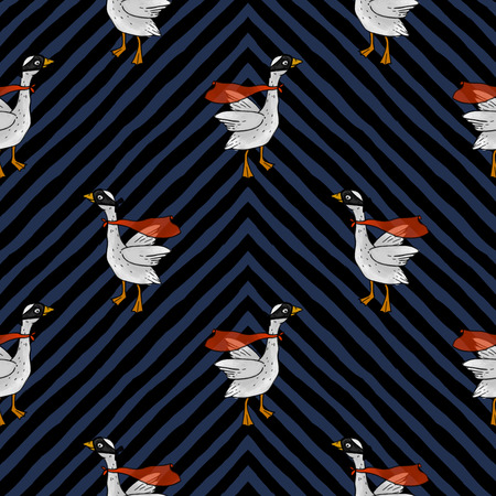 Seamless pattern with a bird. Farm super goose.の写真素材