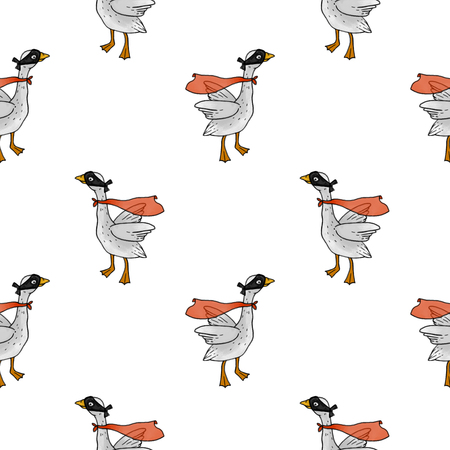 Seamless pattern with a bird. Farm super goose.の写真素材