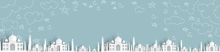blank mosque text background, modern elegant islamic designのイラスト素材