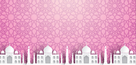 blank mosque text background, modern elegant islamic designのイラスト素材
