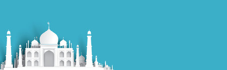 blank mosque text background, modern elegant islamic designのイラスト素材