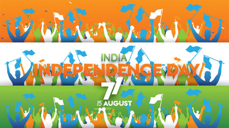 vector illustration of 15th August india Happy Independence Day. 71 years of Freedom indianのイラスト素材