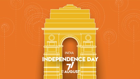 vector illustration of Famous monument of India background for 15th August Happy Independence Day....