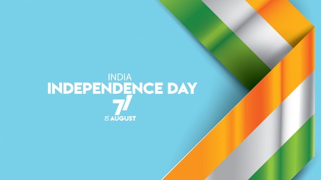 realistic illustration India flag waving for background design. independence day of india societyのイラスト素材