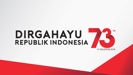 17 August. Indonesia Happy Independence Day greeting card, banner, and texture background logoのイラスト素材