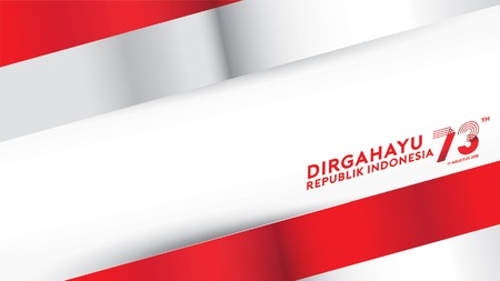 17 August. Indonesia Happy Independence Day greeting card, banner, and texture background logoのイラスト素材