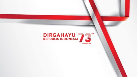 17 August. Indonesia Happy Independence Day greeting card, banner, and texture background logoのイラスト素材