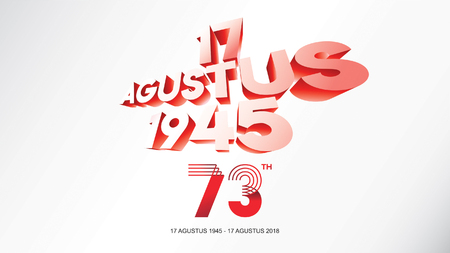 17 August. Indonesia Happy Independence Day greeting card, banner, and texture background logo. indonesia rayaのイラスト素材