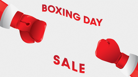 Boxing day vector illustration.Typography combined in a shape of boxing glovesのイラスト素材