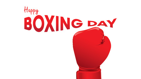 Boxing day vector illustration.Typography combined in a shape of boxing glovesのイラスト素材