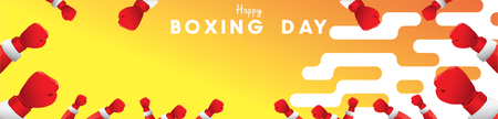 Boxing day vector illustration.Typography combined in a shape of boxing glovesのイラスト素材