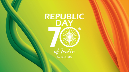 Republic Day of India background design banner or poster. 26 th January vector illustrationのイラスト素材