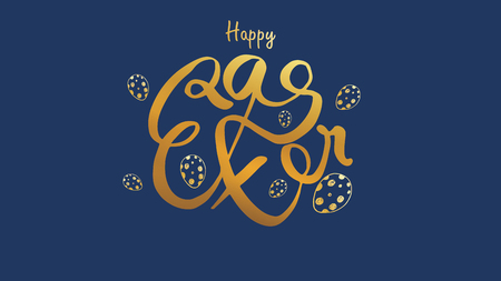 Happy Easter Hand drawn elegant modern colorful letteringのイラスト素材