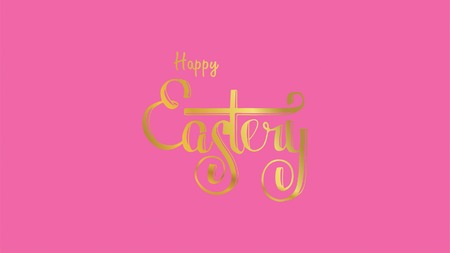 Vector illustration. Happy Easter Hand drawn elegant modern colorful lettering isolated on background. - Vectorのイラスト素材