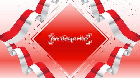 Indonesian patriotic background template with empty space for text, design, Holidays, Independence Day. Welcome to Indonesia concept - Vectorのイラスト素材