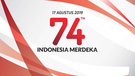 17 August. Indonesia Happy Independence Day greeting card, banner, and texture background logo. - Vectorのイラスト素材