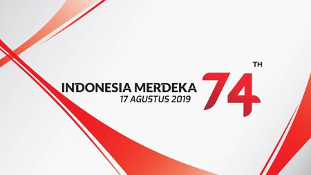 17 August. Indonesia Happy Independence Day greeting card, banner, and texture background logo. -...