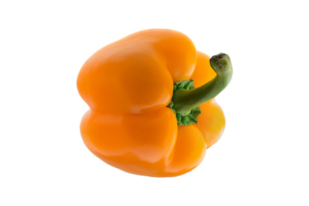 Bell pepper sideways isolated on white backgroundの写真素材