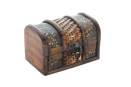 Small chest isolated on white backgroundの写真素材