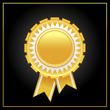 Golden award badge.Vector golden starburst badge from golden award rosette collection.のイラスト素材