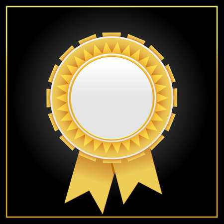 Vector luxury golden award badge.Golden rosette illustration from golden award rosette collection.のイラスト素材