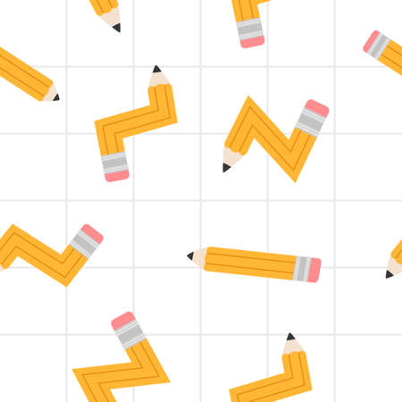 Vector seamless school pencil pattern background.のイラスト素材