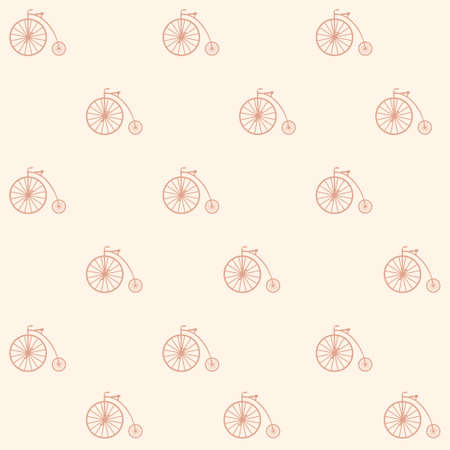 Vintage bicycle seamless pattern background.Vector vintage bicycle pattern from retro bicycle collection.のイラスト素材