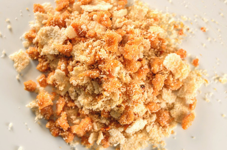 Farofa de Soja, a typical food made of soy and crispy flakes, complement for other foods on Brazilian cuisine.の写真素材