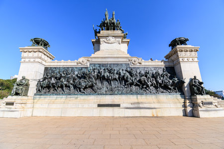 Sao Paulo, SP, Brazil - June 09, 2023: sculptures on the Monument to the Independence of Brazil at...