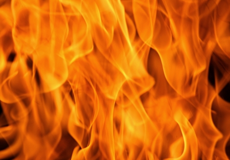 Fire flames isolated on a black background