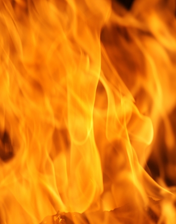Fire flames isolated on a black background