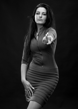 B&w portrait of sexy woman の写真素材