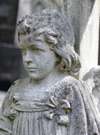 Old statue on grave in the Lychakivskyj cemetery of Lviv, Ukraine.の写真素材